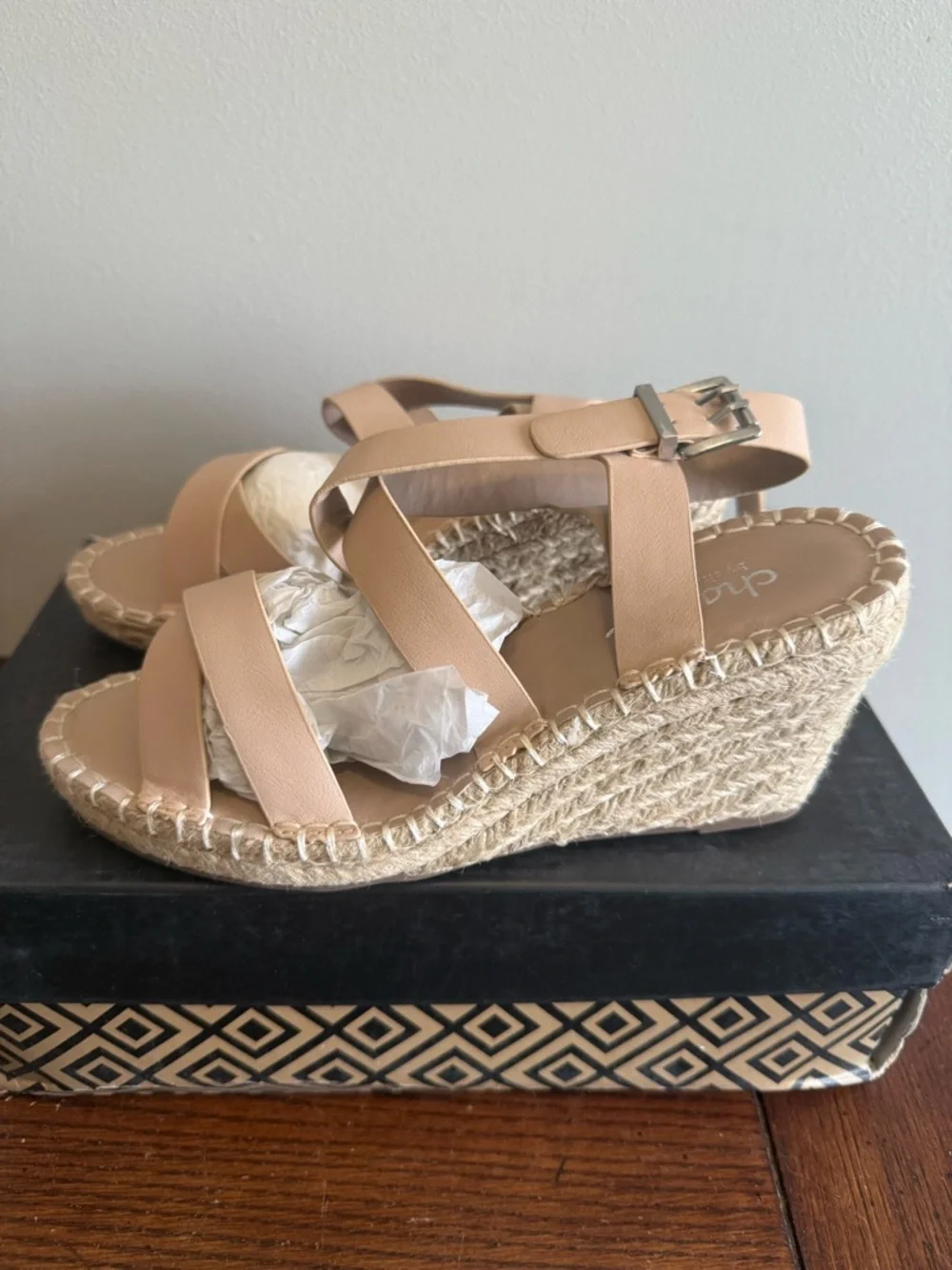 Charles‎ by Charles David Norway wedge sandals nude NEW